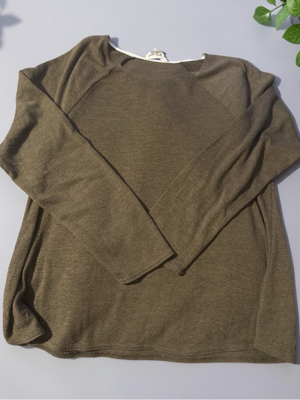 Wilfred Free (Aritzia) Brown Light Weight Long Sleeve Top Small Olive Green